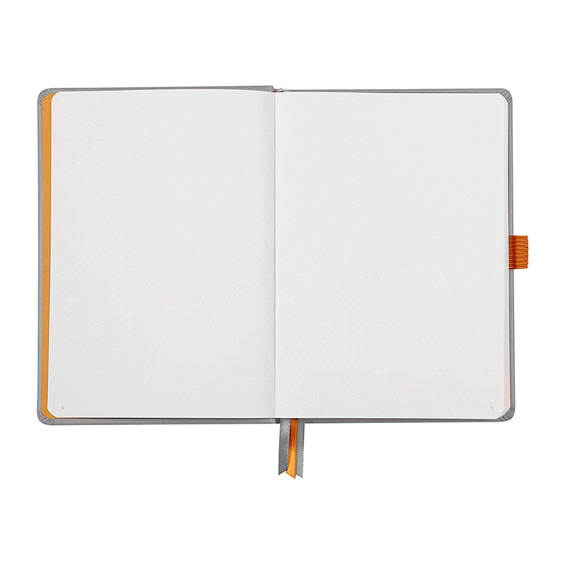 RHODIArama Goalbook Hardcover White A5 Dot Silver