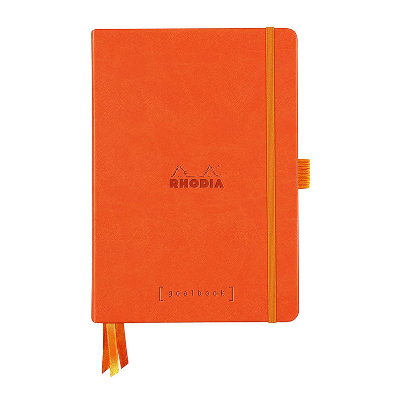 RHODIArama Goalbook HC White A5 Dot Tangerine