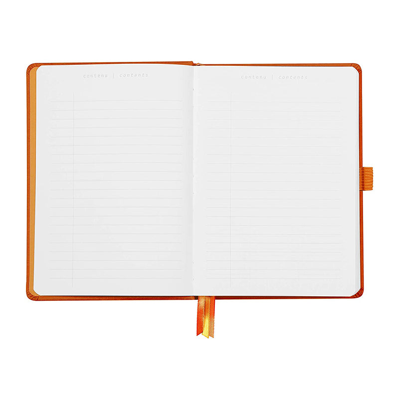 RHODIArama Goalbook HC White A5 Dot Tangerine