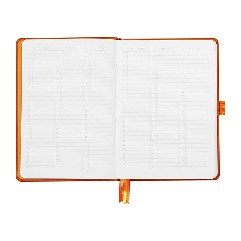 RHODIArama Goalbook HC White A5 Dot Tangerine