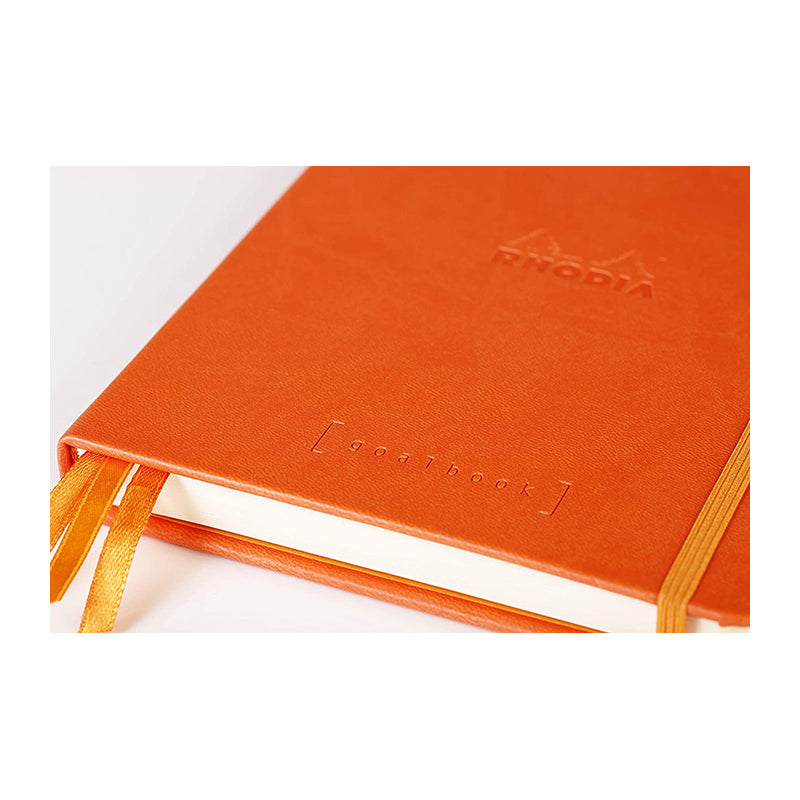 RHODIArama Goalbook HC White A5 Dot Tangerine