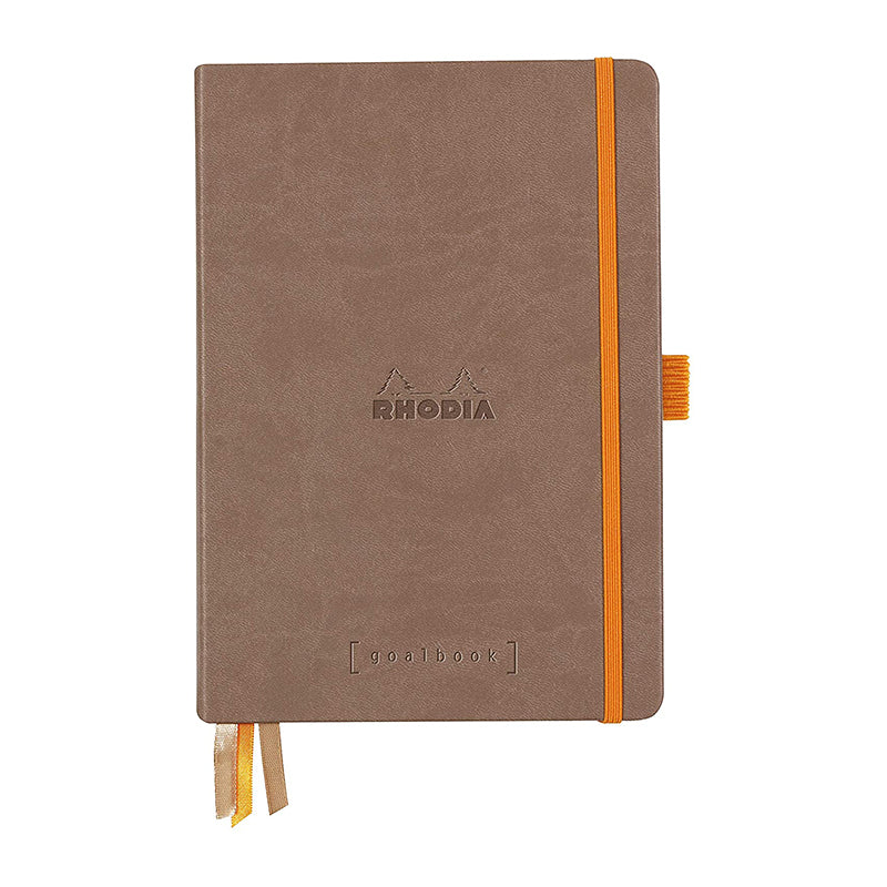 RHODIArama Goalbook HC White A5 Dot Taupe