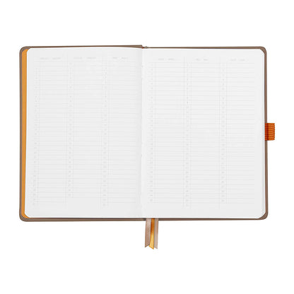 RHODIArama Goalbook HC White A5 Dot Taupe