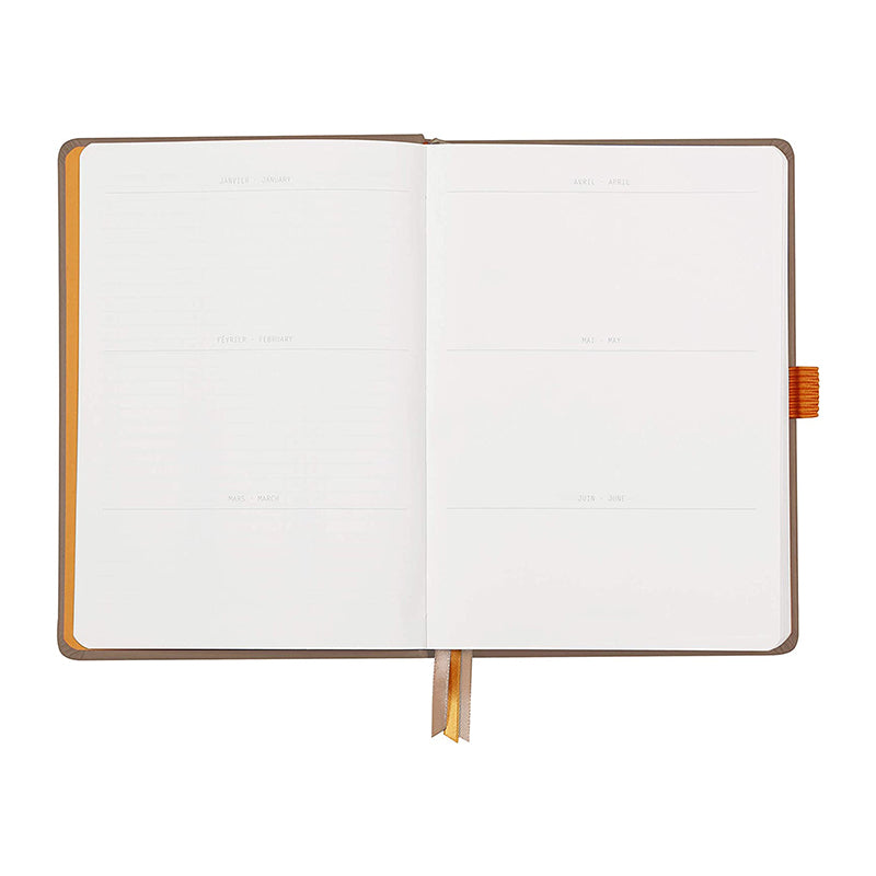 RHODIArama Goalbook HC White A5 Dot Taupe