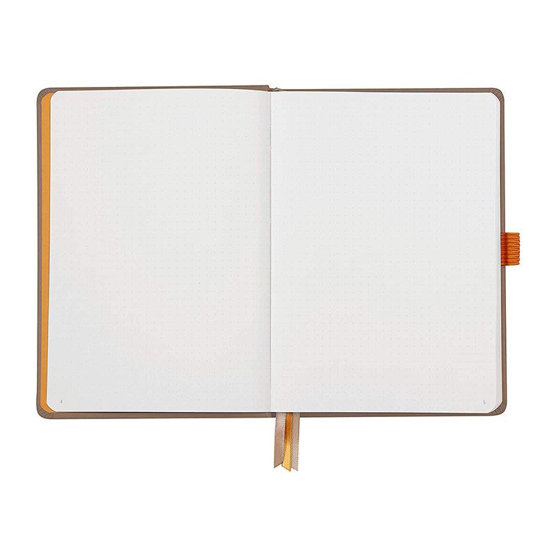 RHODIArama Goalbook HC White A5 Dot Taupe