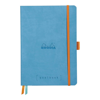 RHODIArama Goalbook A5 White Dot Soft-Turquoise Blue