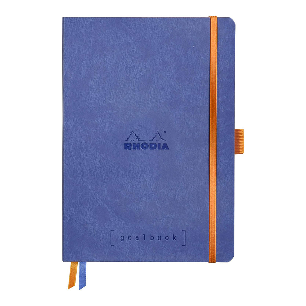 RHODIArama Goalbook A5 White Dot Soft-Sapphire Blue