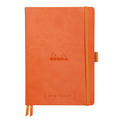 RHODIArama Goalbook A5 White Dot Soft-Tangerine