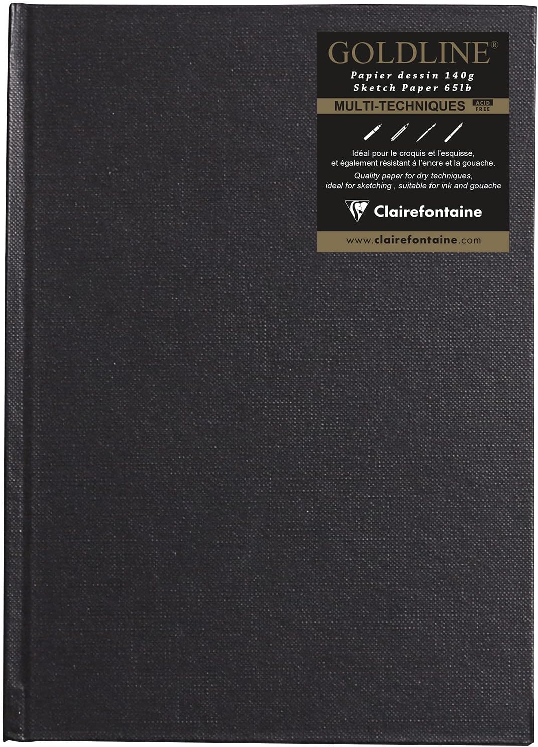 CLAIREFONTAINE Goldline Casebound Pad A5 Portrait 140g White