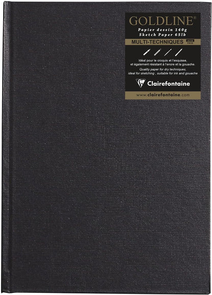 CLAIREFONTAINE Goldline Casebound Pad A5 Portrait 140g White