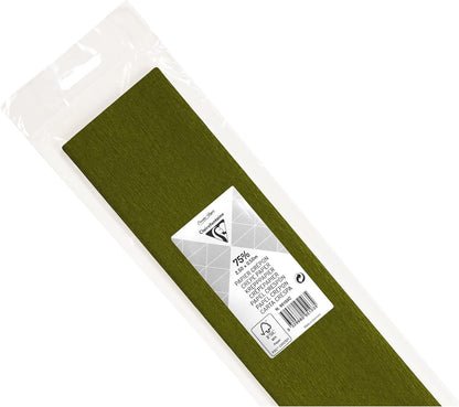 CLAIREFONTAINE Crepe Paper Roll 75% 2.5x0.5M Moss Green