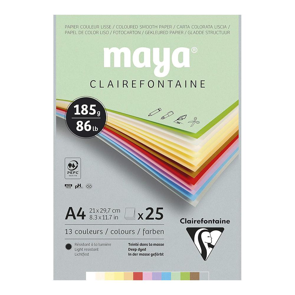 CLAIREFONTAINE Maya Pad A4 185gsm 25s Assorted Pastel