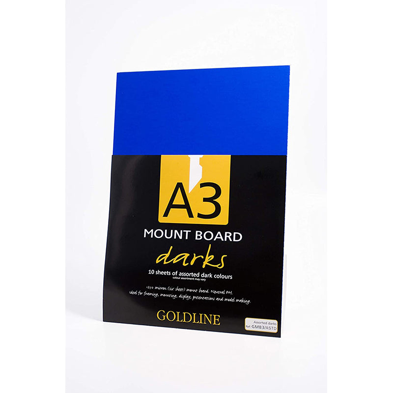 CLAIREFONTAINE Goldline Mount Boards A3 Assorted Darks 10s