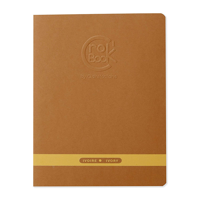 CLAIREFONTAINE Crok'Book Stapled A4 Portrait 90gsm Ivory-Light Brown