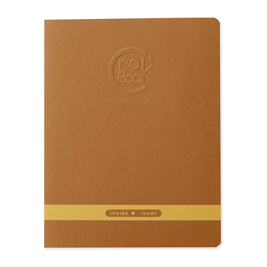 CLAIREFONTAINE Crok'Book Stapled A4 Portrait 90gsm Ivory-Light Brown