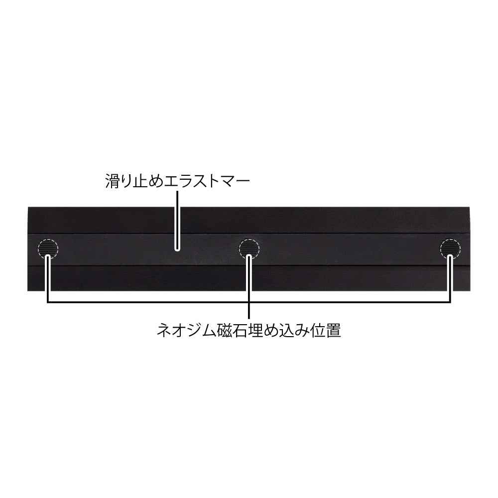 MIDORI Aluminium Ruler 15cm Non-Slip Black