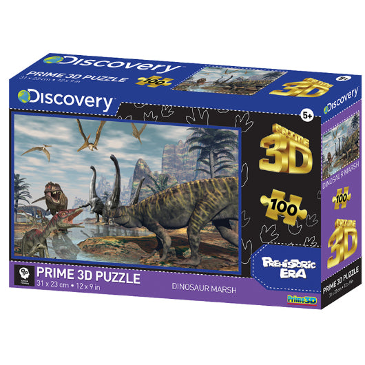 DISCOVERY CHANNEL Super 3D Puzzle 100pc Dino Marsh Default Title