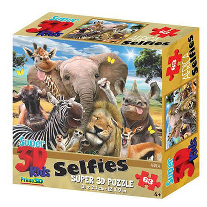 HOWARD ROBINSON Selfies 3D Kids Puzzle 63pc Africa Default Title