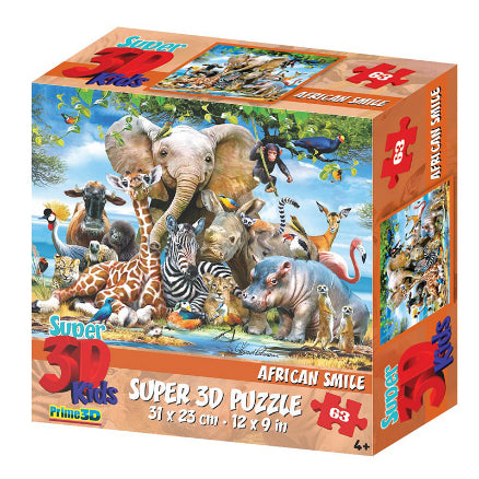 HOWARD ROBINSON Super 3D Puzzle 63pc African Smile Default Title