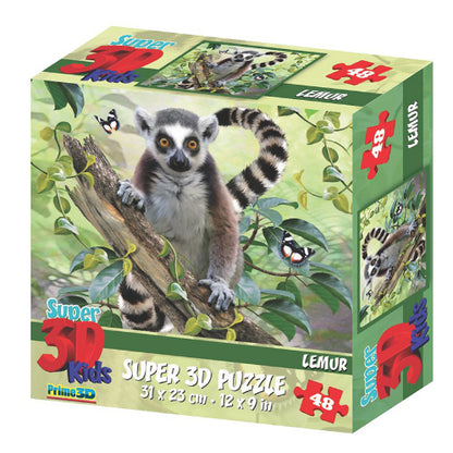 HOWARD ROBINSON Super 3D Kids Puzzle 48pc Lemur Default Title