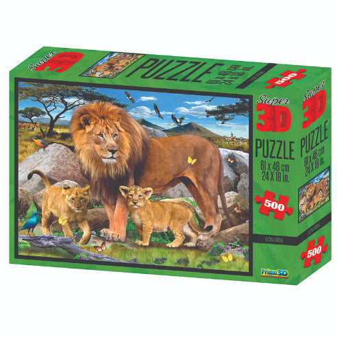 HOWARD ROBINSON Super 3D Puzzle 500pc Lion Pride Default Title