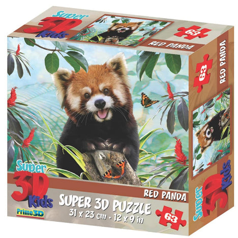 HOWARD ROBINSON Super 3D Kids Puzzle 63pc Red Panda Default Title