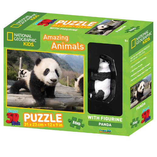 NATIONAL GEOGRAPHIC 3D Kids Puzzle w/Figurine 100pc Panda Default Title