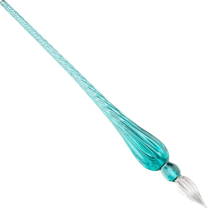 J.HERBIN Round Glass Pen 18cm Turquoise Default Title