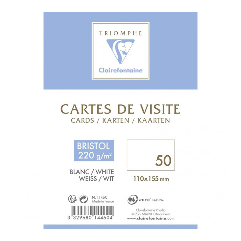 CLAIREFONTAINE Triomphe Bristol Card 110x155mm 220g 50s