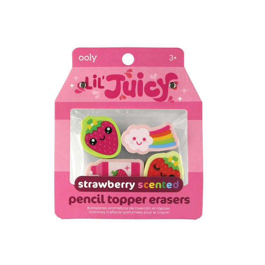 OOLY Lil' Juicy Scented Topper Eraser-Strawberry Default Title