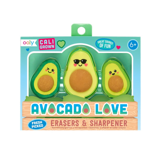 OOLY Avocado Love Eraser and Sharpener 3s Default Title