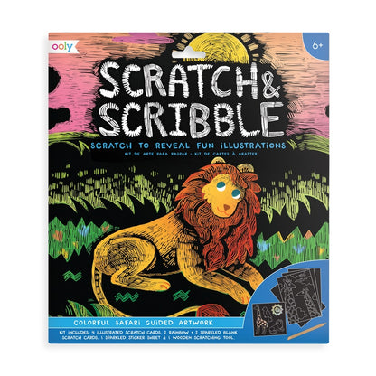 OOLY Scratch & Scribble Art Kit-Colorful Safari Default Title