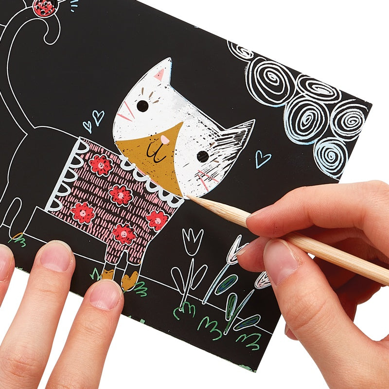 OOLY Mini Scratch & Scribble Art Kit-Cutie Cats Default Title