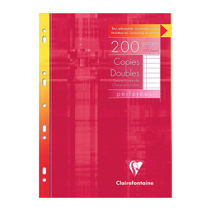 CLAIREFONTAINE Folder of 100 Punched Double Sheets A4 L+M