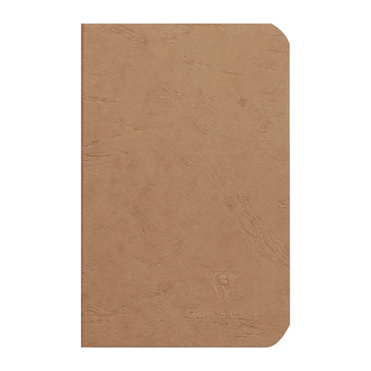 CLAIREFONTAINE Age Bag Stapled Notebook 9x14cm 96s Plain Tobacco