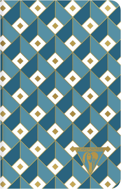 CLAIREFONTAINE Neo Deco 9x14cm Lined 48s Duck Blue