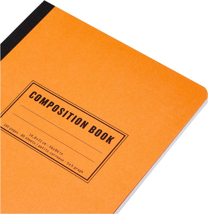 RHODIA Composition Book A5 148x210mm 5x5 Sq Orange