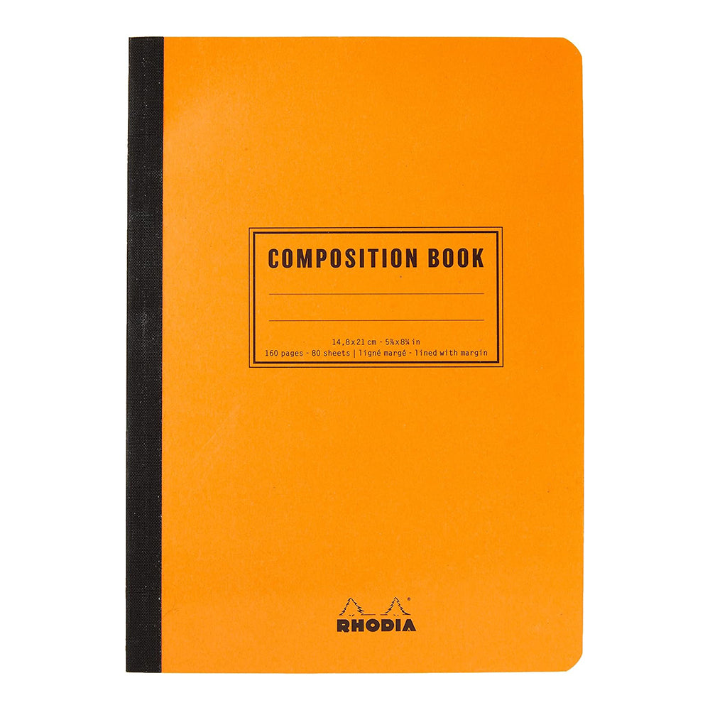 RHODIA Composition Book A5 148x210mm Lined+Margin Orange