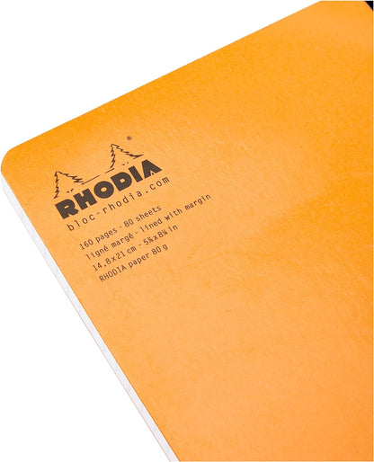 RHODIA Composition Book A5 148x210mm Lined+Margin Orange