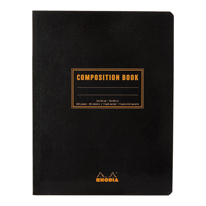 RHODIA Composition Book B5 176x250mm Lined+Margin Black