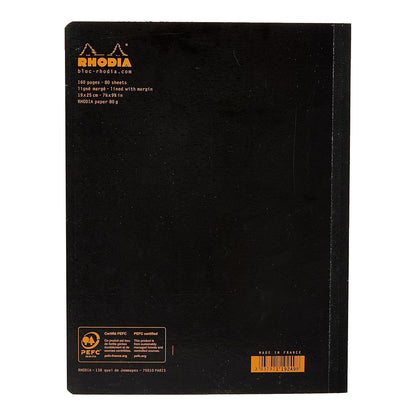 RHODIA Composition Book B5 176x250mm Lined+Margin Black