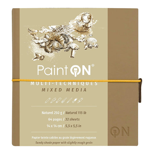 CLAIREFONTAINE Paint ON Sewn Pad 14x14cm 250g Natural