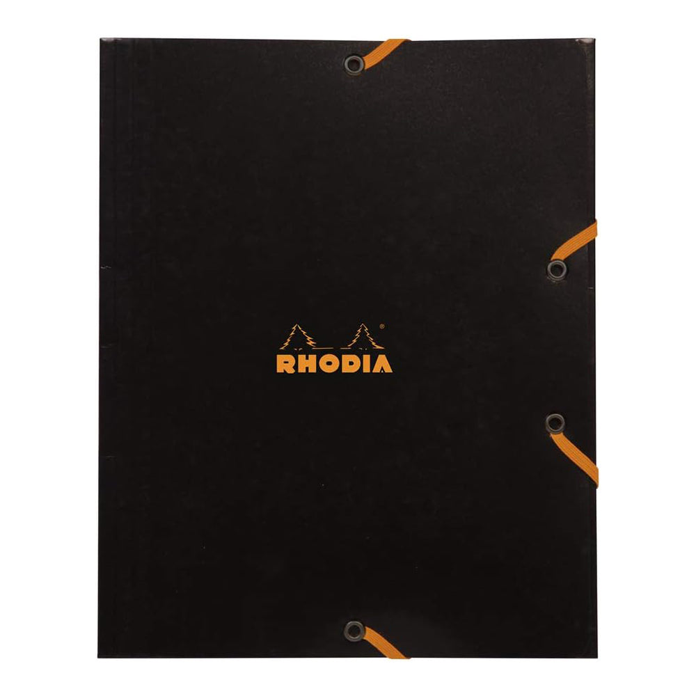 RHODIA 3-Flap Elasticated Folder 24x19cm Black