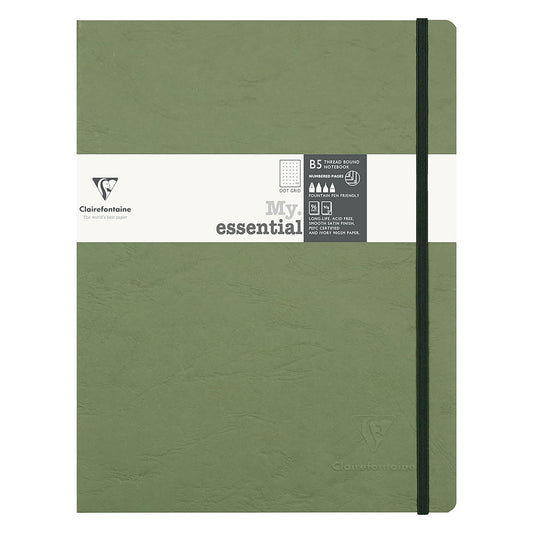 CLAIREFONTAINE Age Bag Threadbound Notebook B5 192s Dot Green