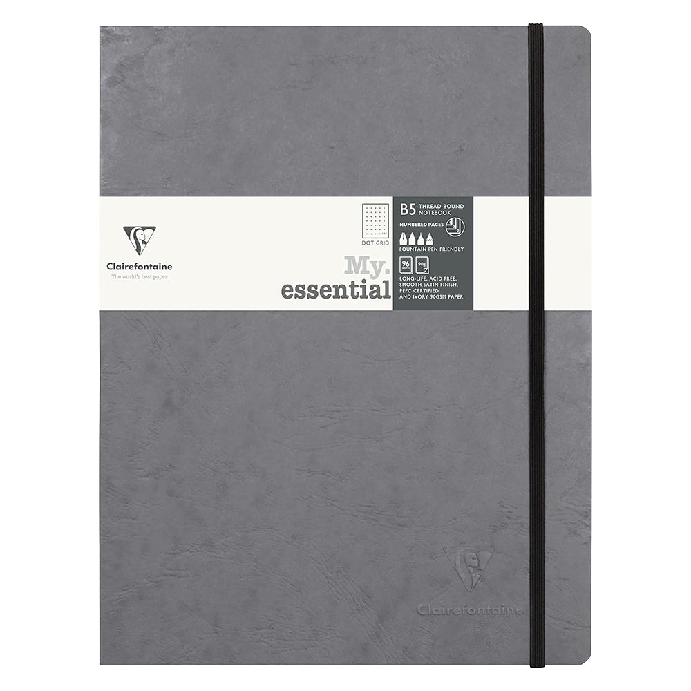 CLAIREFONTAINE Age Bag Threadbound Notebook B5 192s Dot Grey