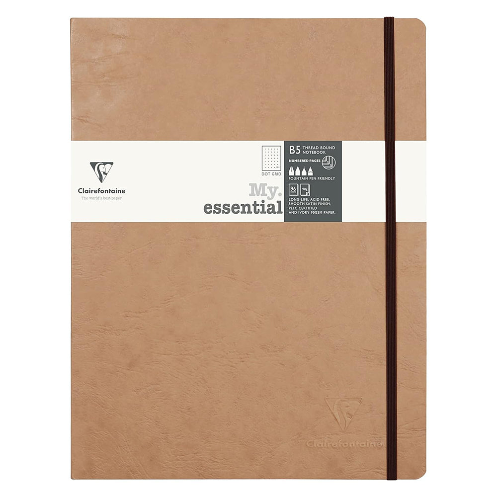 CLAIREFONTAINE Age Bag Threadbound Notebook B5 192s Dot Tobacco