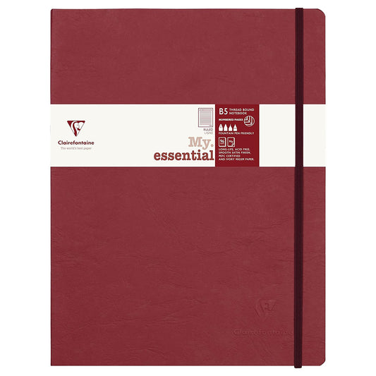 CLAIREFONTAINE Age Bag Threadbound Notebook B5 192s Lined Red