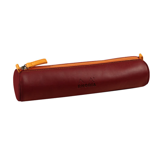 RHODIArama Round Pencil Case 21.5x5cm Burgundy