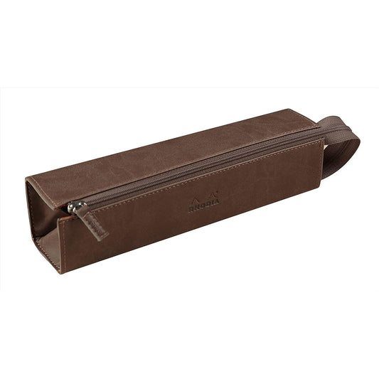 RHODIArama Zippered Hard Pencase 23x5x5cm Chocolat