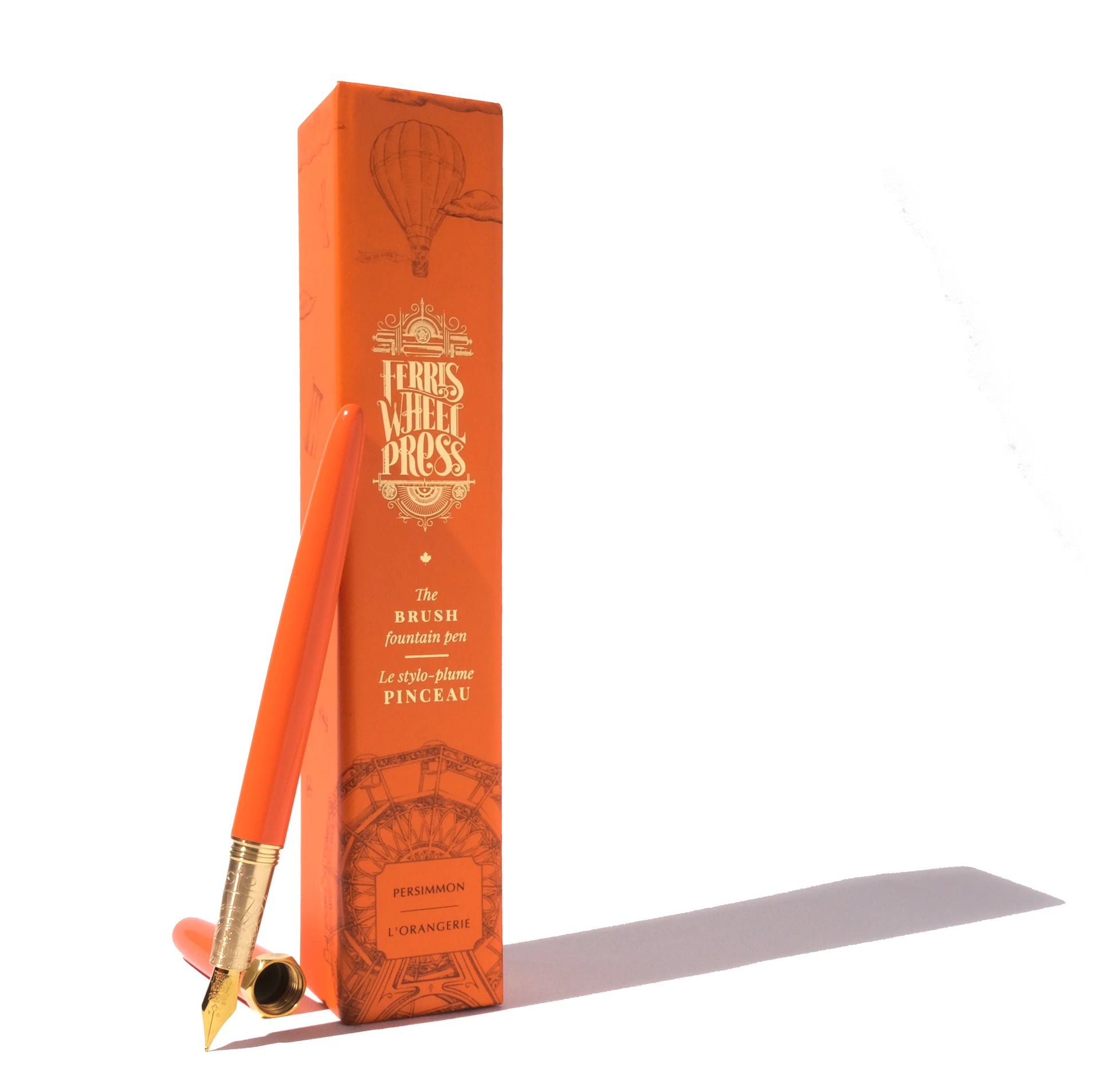 FERRIS WHEEL PRESS Brush Gold Plated Nib Fountain Pen-M Persimmon Brush Default Title